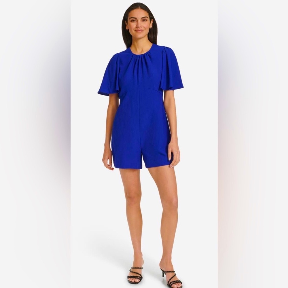 CALVIN KLEIN Flutter Sleeve Romper Ultramarine, Size 8